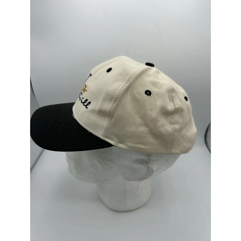 Vintage Vince Gill Hat Snapback Country Music Cream Black V Logo Cap 90s